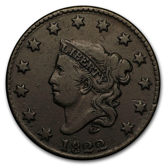 1822 Large Cent VF 1822 Large Cent VF